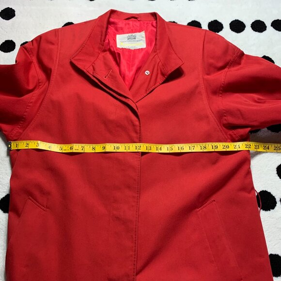 Vintage 90s Aquascutum London Aqua 5 Red Long Belted Trench Coat Overcoat - Picture 10 of 16